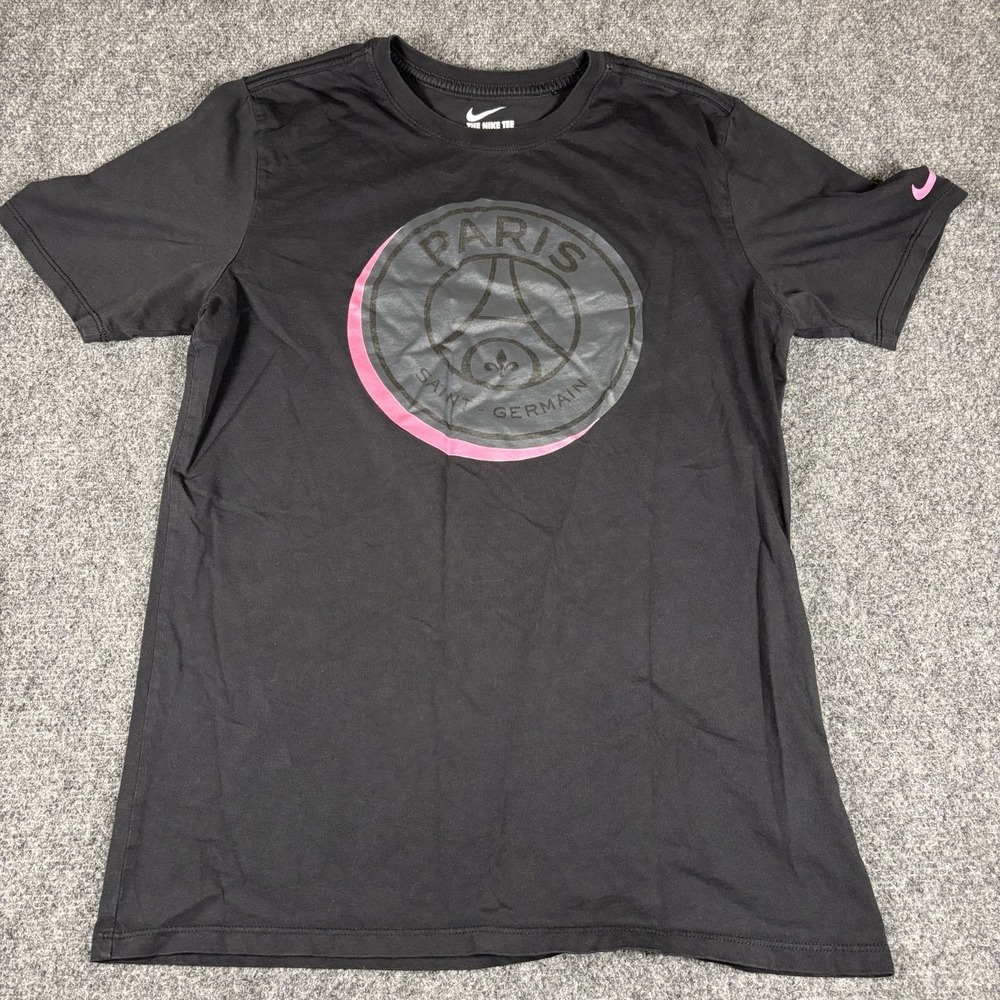 Nike Paris Saint-Germain T-Shirt‎ Mens Medium Black Pink Graphic PSG 889886-010
